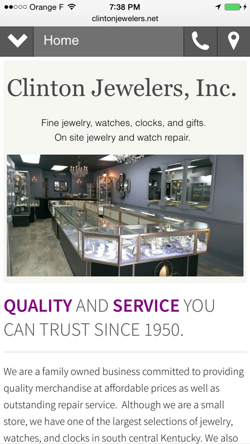 Clinton Jewelers Website Review 1160-clinton-mobile-home-page-42