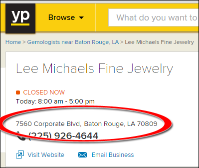 SEO Ranking Comparison Between Two Competing Jewelry Websites 1246-lee-michaels-yp-40