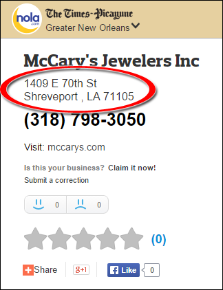 SEO Ranking Comparison Between Two Competing Jewelry Websites 1246-mccary-nola-99