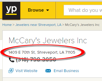 SEO Ranking Comparison Between Two Competing Jewelry Websites 1246-mccary-yp-4