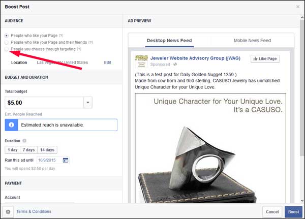 How-to Boost a Facebook Post TBT: : Holiday 2015 Run-up 1359-boost-change-audience-24
