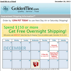 Final Holiday 2013 Email Review for Retail Jewelers 6562-894-gold-mine-email