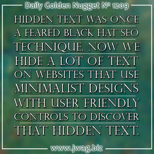 Hidden Text On Your Website Can Sometimes Be Used For Good daily-golden-nugget-1209-99