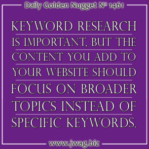 Keywords and Content: Working Together to Establish Expertise in a Topic daily-golden-nugget-1461-23
